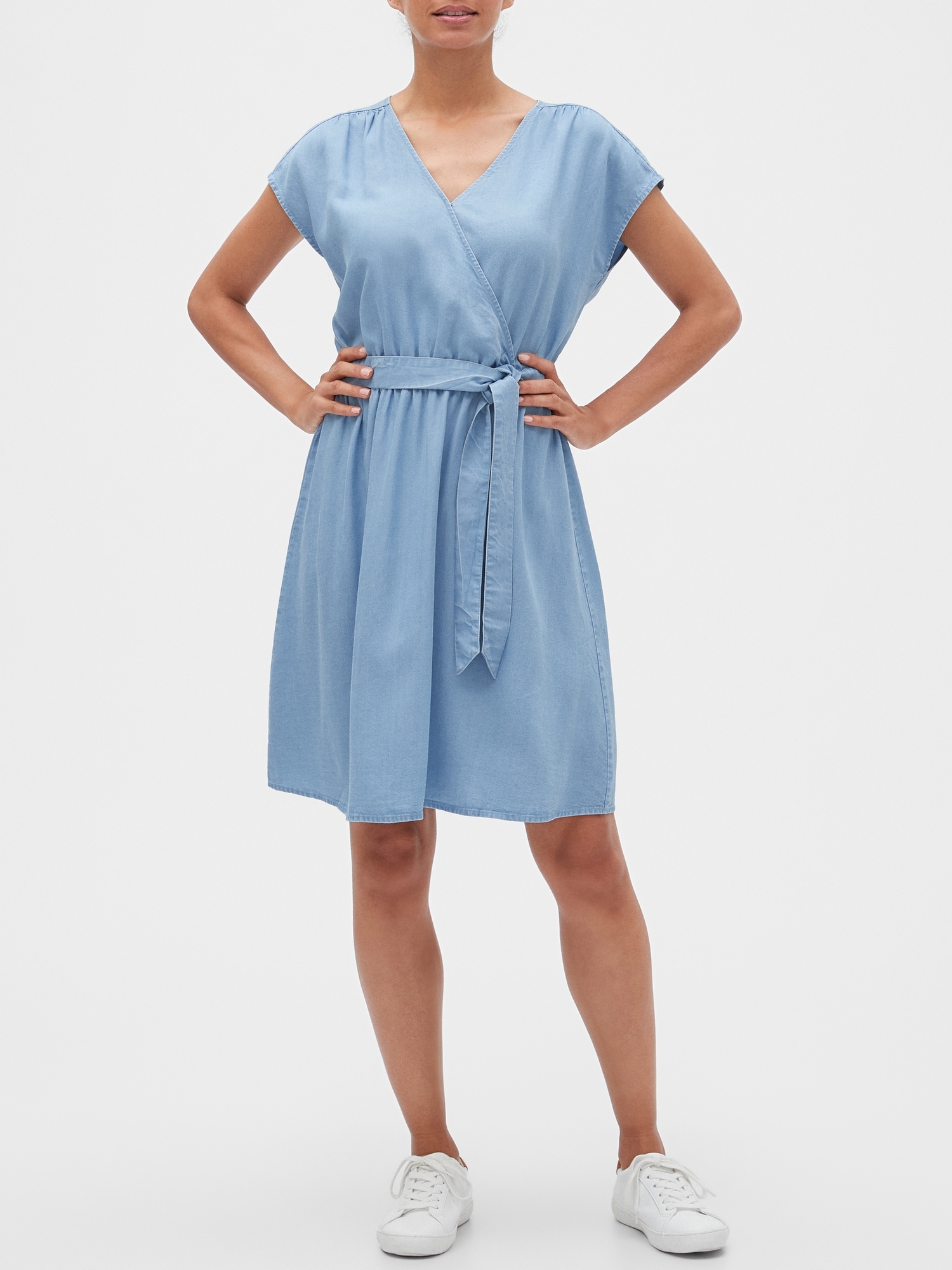 wrap tea dress midi
