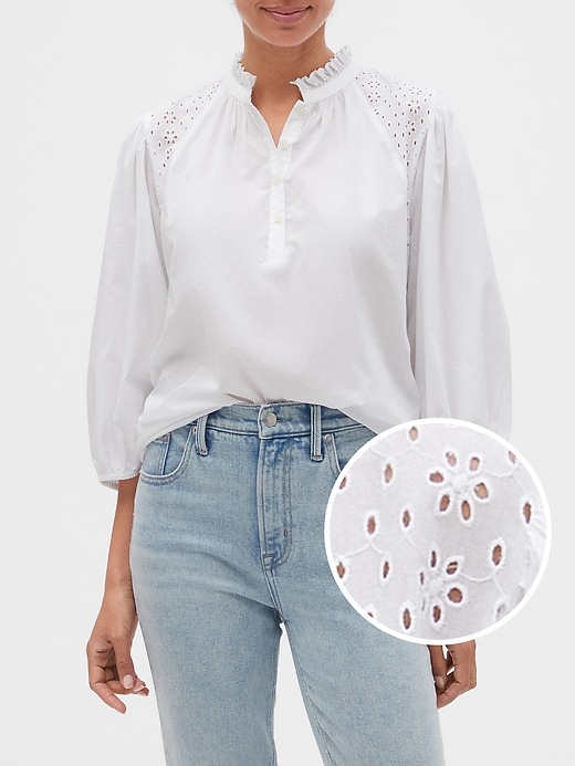 View large product image 1 of 3. Eyelet Top