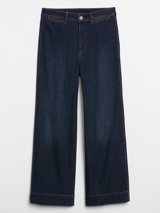 Image number 3 showing, High Rise Wide-Leg Crop Jeans