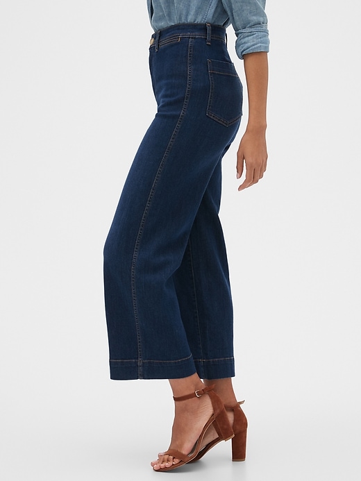 Image number 4 showing, High Rise Wide-Leg Crop Jeans
