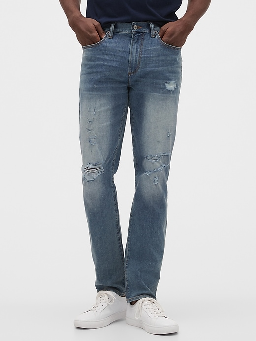 Image number 1 showing, Destructed Skinny Fit Jeans with GapFlex