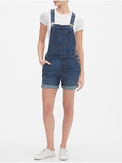 jean short overalls womens