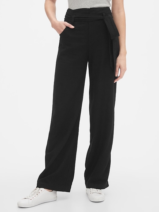 Tie-Belt Pants in Linen | Gap Factory