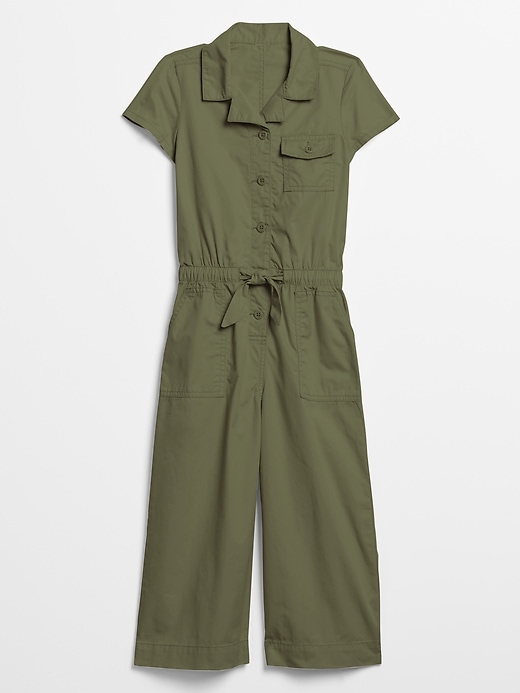 View large product image 1 of 1. Kids Twill Tie-Belt Jumpsuit
