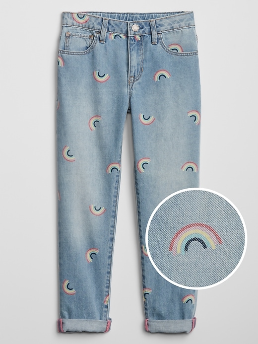 Image number 1 showing, Kids Rainbow Girlfriend Jeans