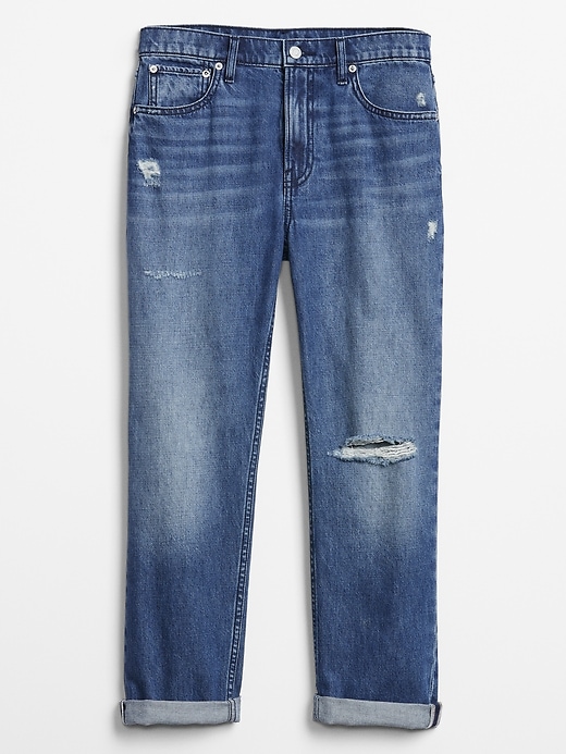 Image number 3 showing, Mid Rise Distressed Boyfriend Jeans