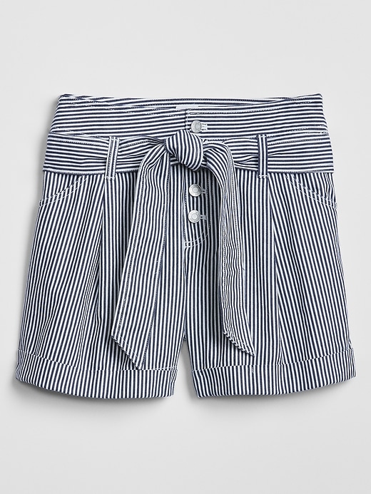 Image number 3 showing, High Rise Tie-Belt Shorts