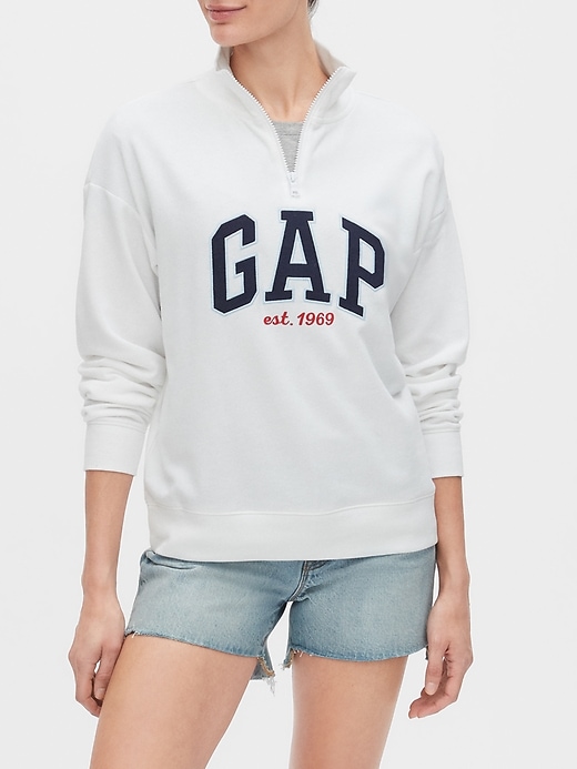 Image number 4 showing, Half-Zip Logo Pullover Sweater