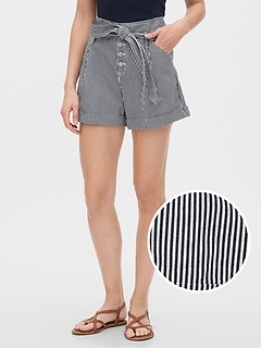 high rise tie shorts