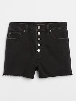 3 button high waisted shorts