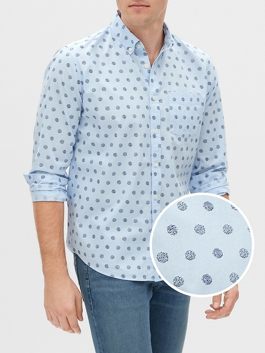 View large product image 1 of 2. Poplin Shirt in Untucked Fit