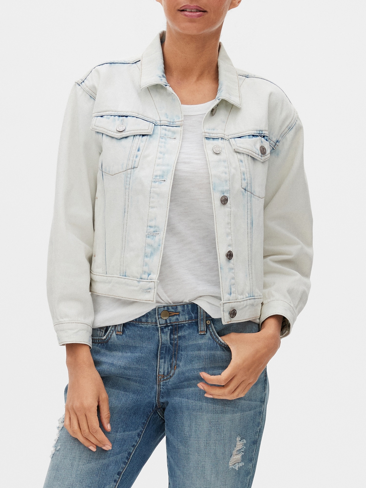gap cropped denim jacket