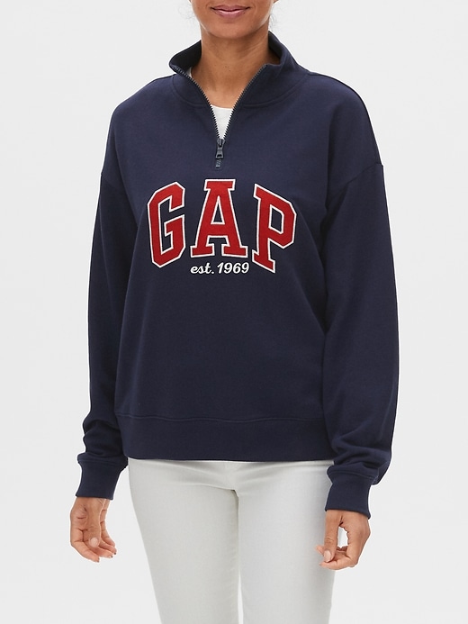Image number 1 showing, Half-Zip Logo Pullover Sweater
