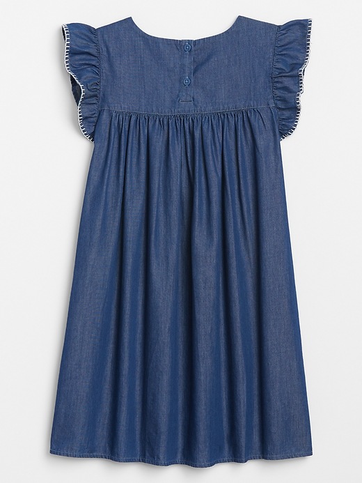 Image number 2 showing, Kids Chambray Flutter Sleeve Dress