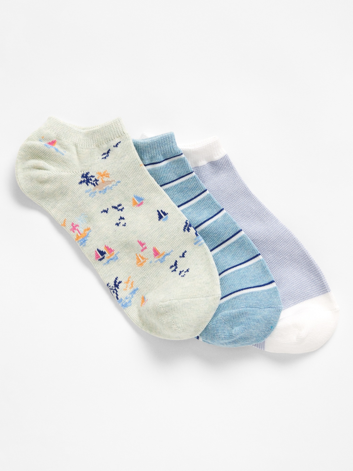 Gant Women Multicolour Printed Monogram Ankle Socks Pack of 3