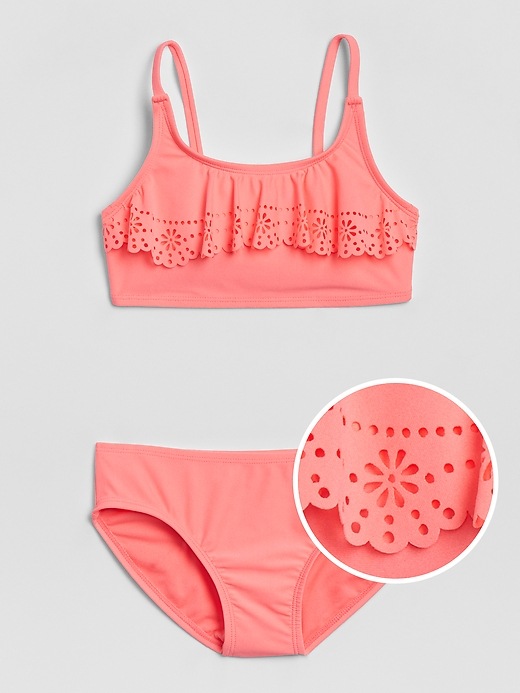 View large product image 1 of 1. Kids Eyelet Swim Two-Piece