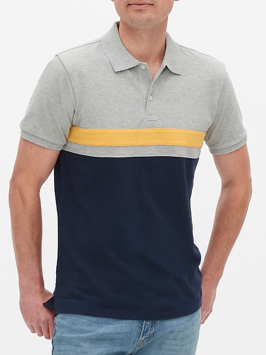Image number 1 showing, Colorblock Pique Polo Shirt