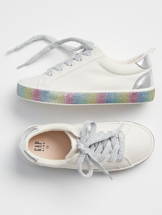 View large product image 1 of 1. Kids Rainbow Sneakers