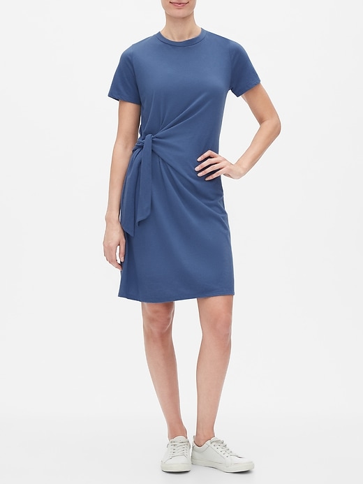 View large product image 1 of 1. Side-Tie Shirtdress