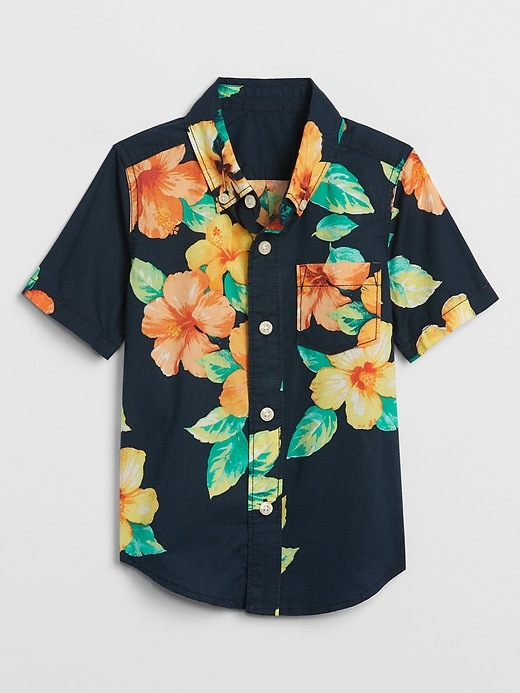 View large product image 1 of 1. Toddler Printed Poplin Shirt