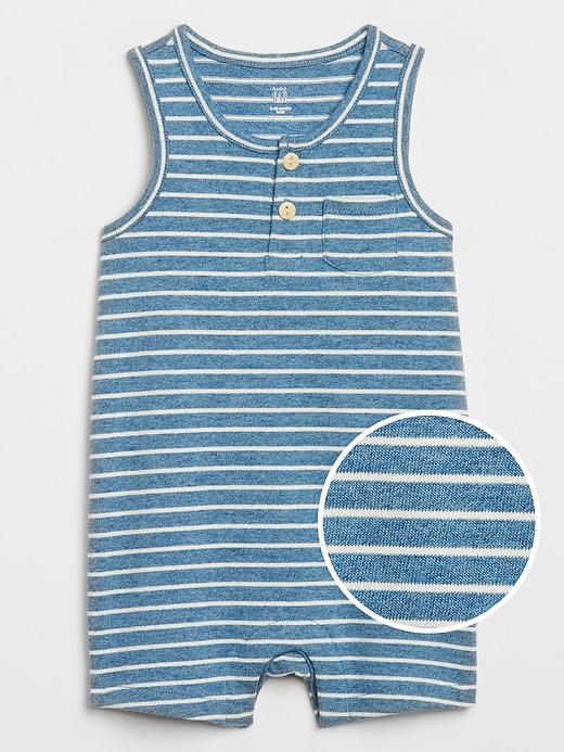 View large product image 1 of 1. Baby Henley Tank Shorty One-Piece