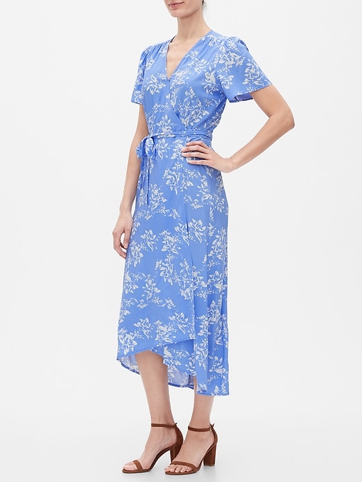 Print Midi Wrap Dress Gap Factory