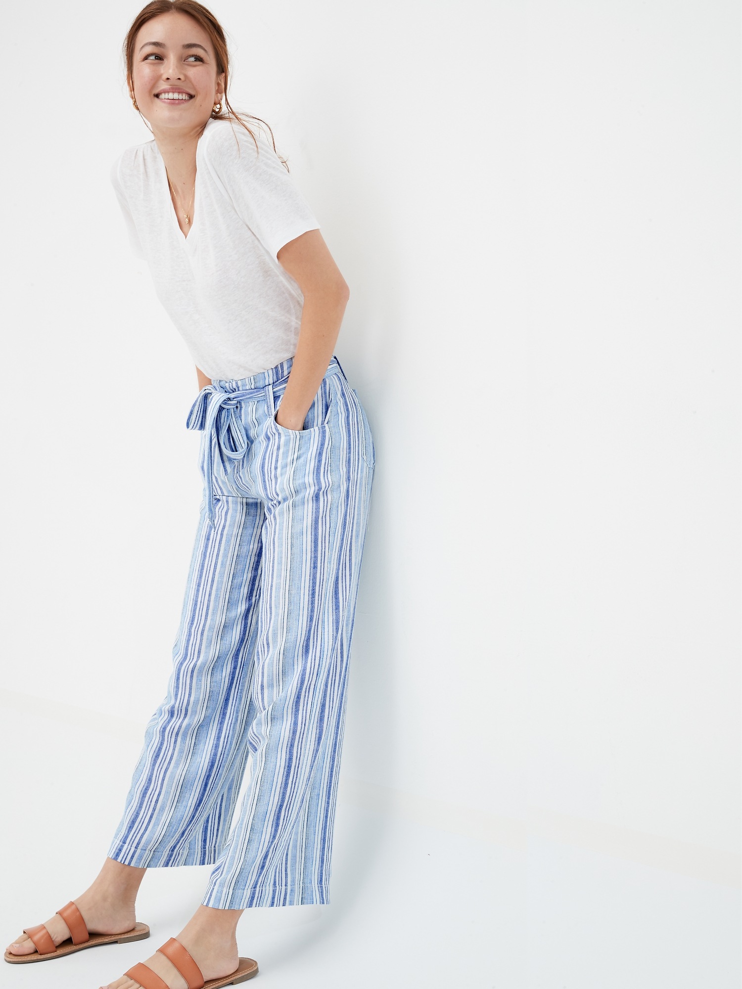 【2plan】Kelnan Stripe Belt Slacks 2PLAN