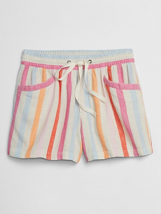 View large product image 1 of 1. Pull-On Shorts in Linen-Cotton