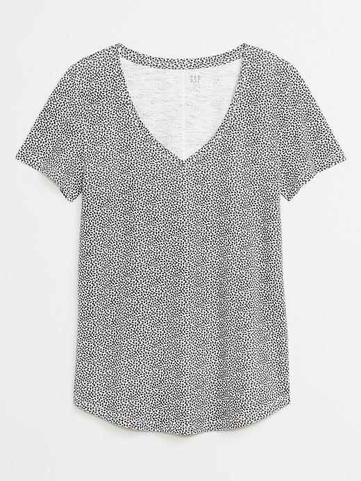 Effortless Printed V-Neck Tee