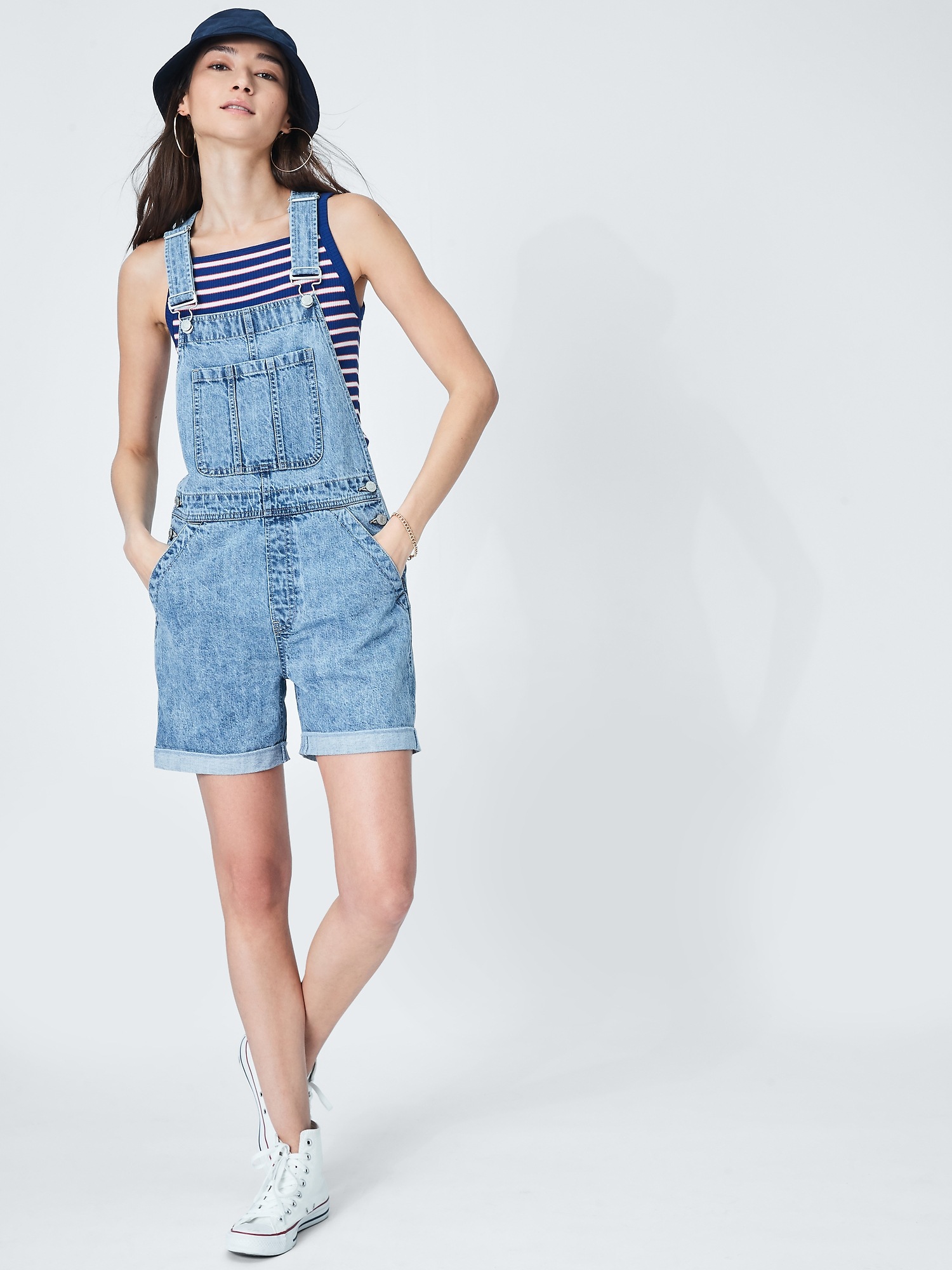 denim shortalls womens