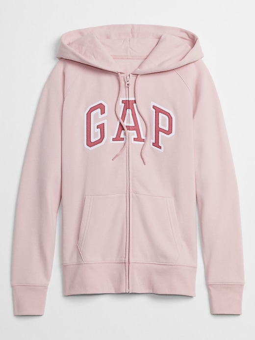 View large product image 1 of 1. Gap Logo Zip Hoodie In Fleece