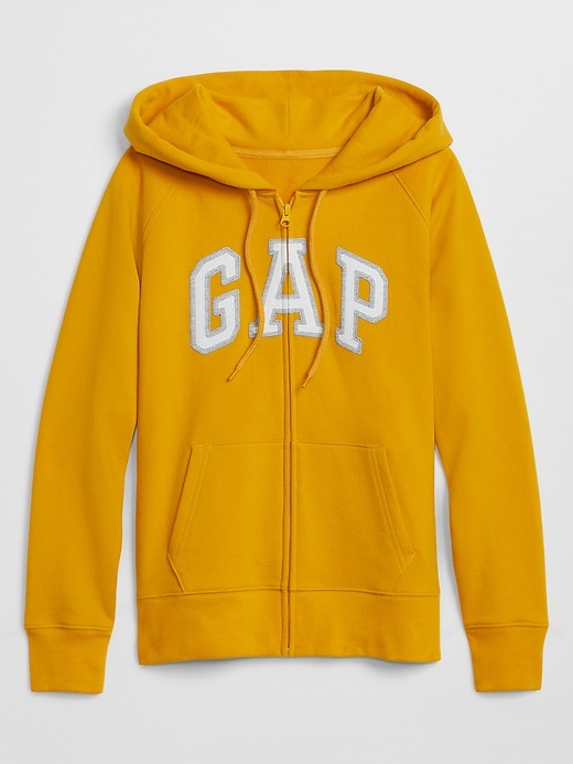 View large product image 1 of 1. Gap Logo Zip Hoodie In Fleece