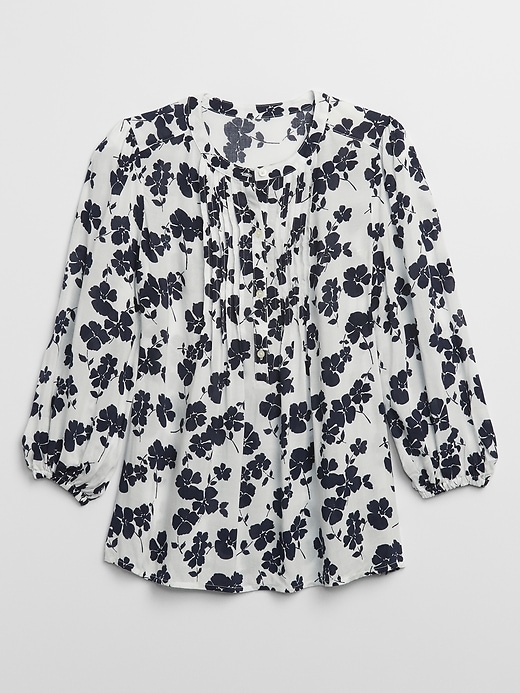 View large product image 1 of 1. Print Blouson Sleeve Top