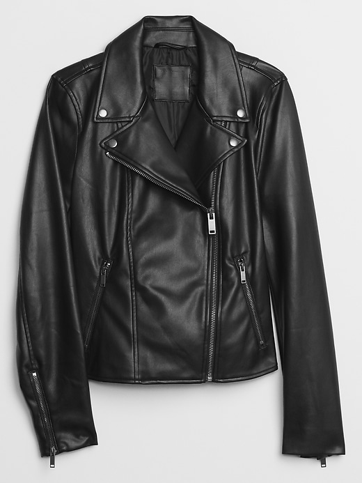 Image number 3 showing, Faux Leather Moto Jacket