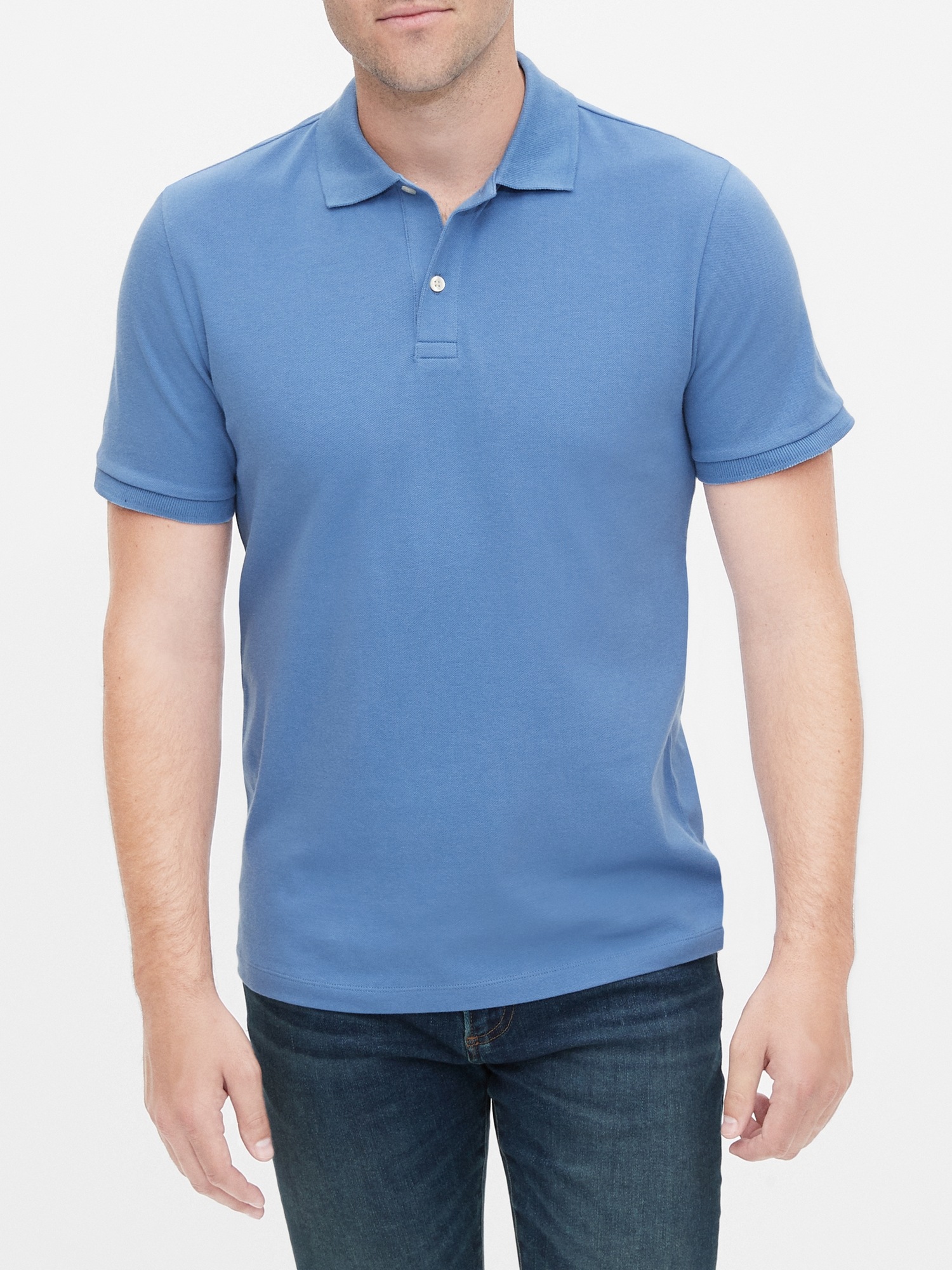 gap stretch pique polo