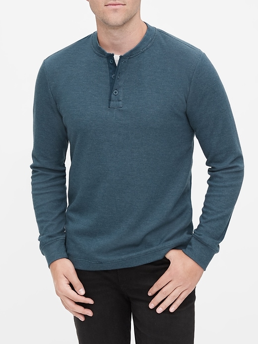 Image number 3 showing, Double Knit Henley T-Shirt