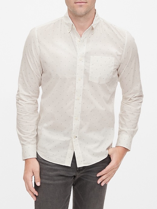 View large product image 1 of 1. Long Sleeve Poplin Shirt in Untucked Fit