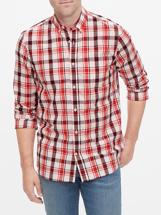 View large product image 1 of 1. Long Sleeve Poplin Shirt in Standard Fit