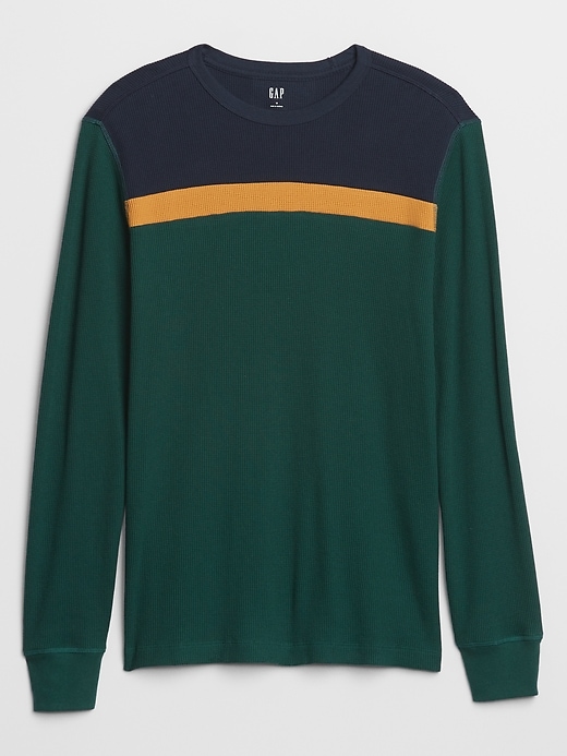 View large product image 2 of 2. Waffle-Knit Colorblock Crew
