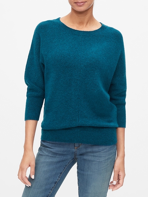 View large product image 1 of 1. Elbow-Sleeve Crewneck Sweater