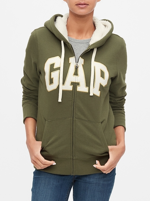 Image number 8 showing, Sherpa-Lined Gap Logo Zip Hoodie