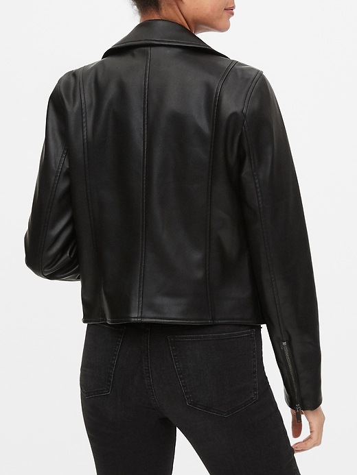 Image number 2 showing, Faux Leather Moto Jacket
