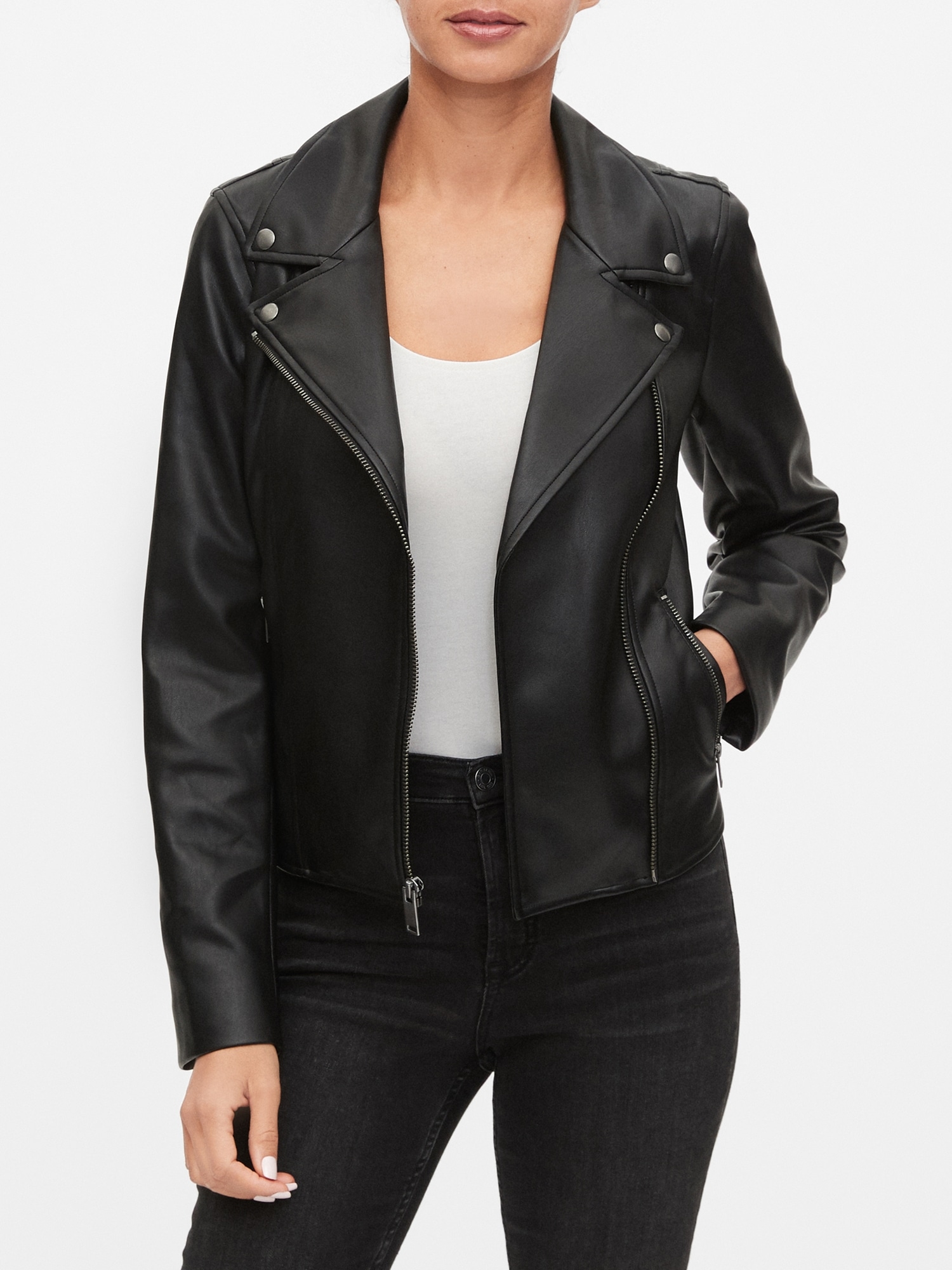 gap genuine leather jacket