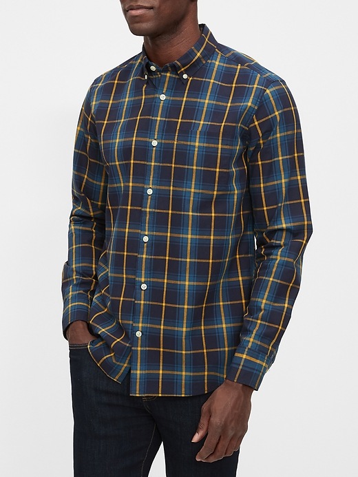 View large product image 1 of 1. Long Sleeve Poplin Shirt in Standard Fit