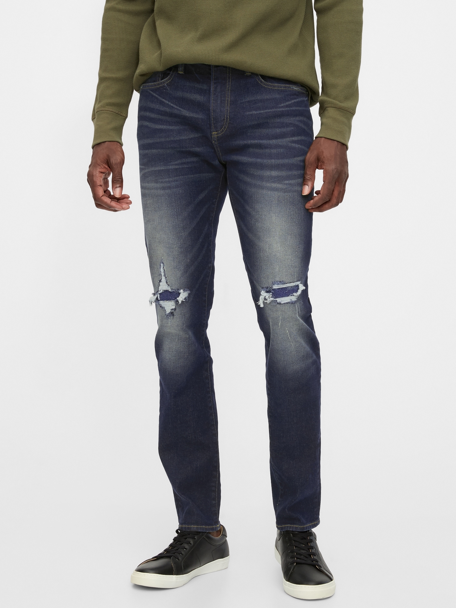 mid rise distressed skinny jeans