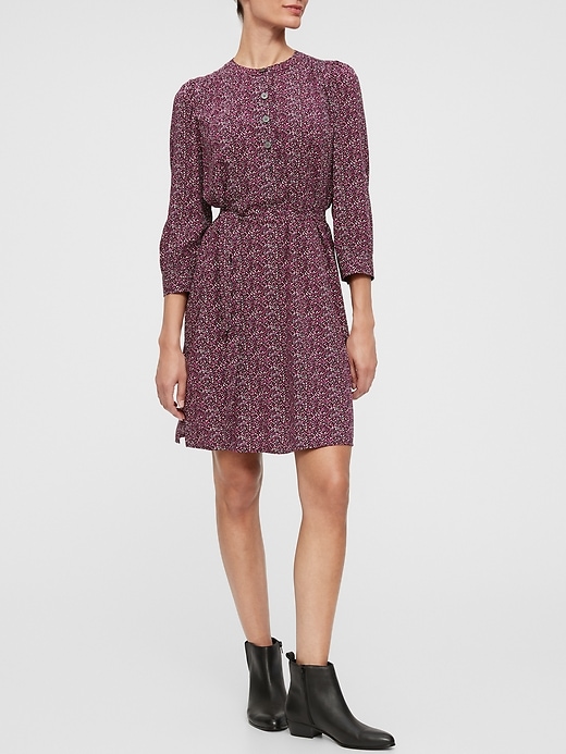 Image number 1 showing, Button-Front Print Dress