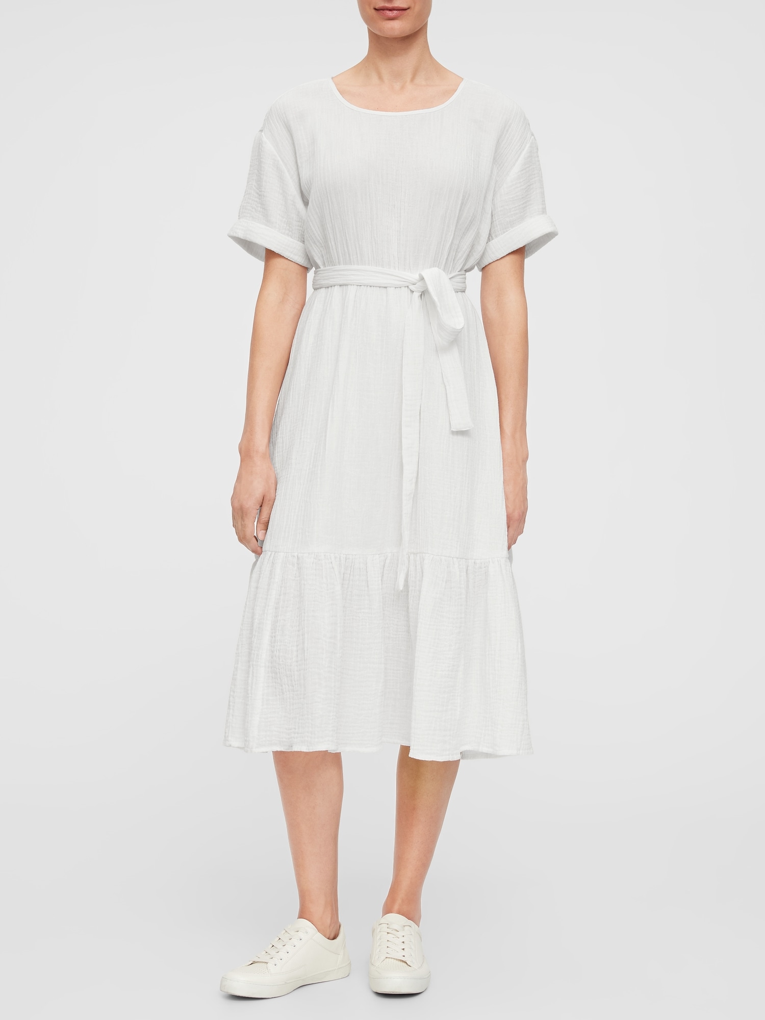 Gauze TieBelt Dress Gap Factory