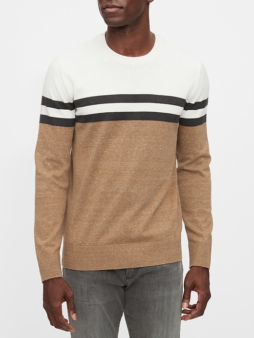 View large product image 1 of 1. Stripe Crewneck Sweater