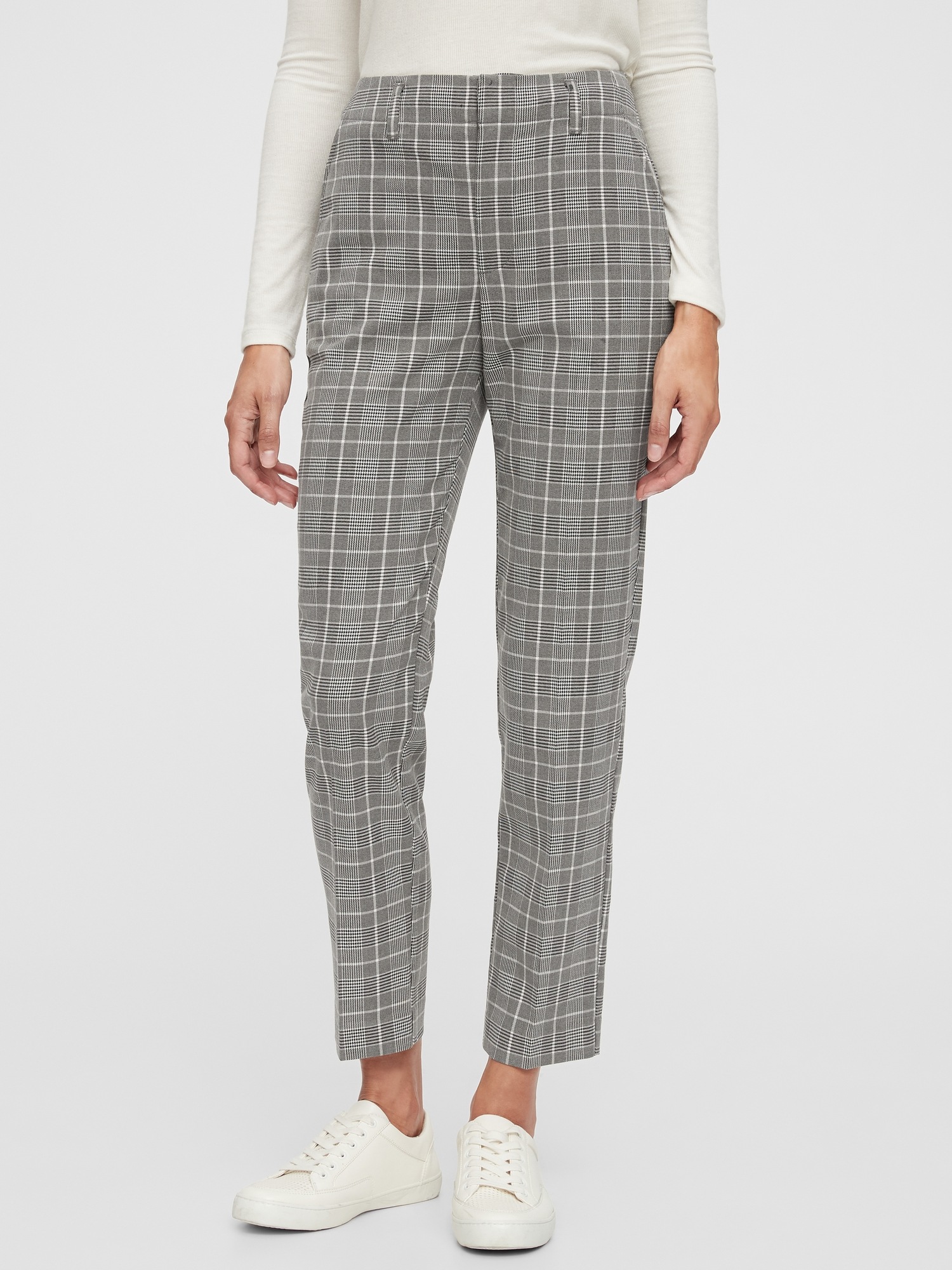 plaid tapered pants