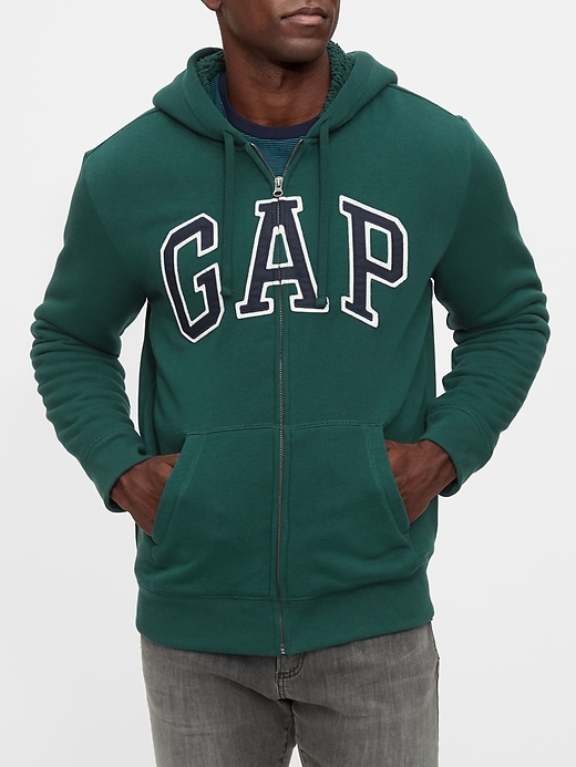 View large product image 1 of 1. Gap Logo Sherpa Full-Zip Hoodie